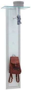 Dieter Knoll Garderobenpaneel Weiß Alu Metall Glas 52x170x35 cm