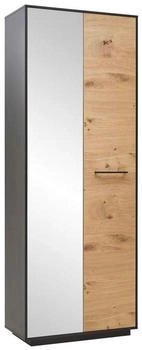 Dieter Knoll Garderobenschrank Anthrazit Eiche Balkeneiche furniert 1 Fächer 72x193x37 cm