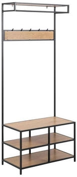 Mid.you Garderobe Schwarz Wildeiche 77x185x40 cm