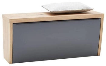 Dieter Knoll Garderobenbank Grau Eiche Metall furniert massiv 92x42x31 cm