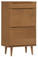 vidaXL Schuhschrank MOLDE Braun 59,5x35x103 cm Massivholz Kiefer