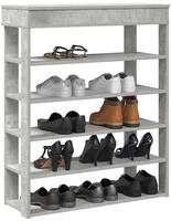 vidaXL Schuhregal Betongrau 80x30x98 cm Holzwerkstoff