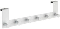 WENKO T&uuml;rgarderobe Mod. Celano Wei&szlig; 6 Haken, f&uuml;r T&uuml;rfalzst&auml;rken bis 2 cm