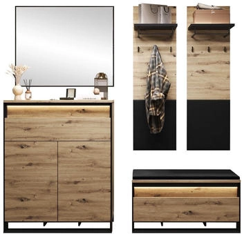 Mirjan24 Garderoben-Set Eiche Artisan 2 Schubladen 92x113x40 cm