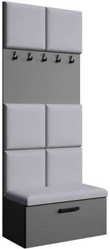 Beautysofa Garderoben-Set Graphit Grau Kunststoff 81x203x43 cm