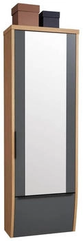 Dieter Knoll Garderobenschrank Grau Eiche Bianco furniert massiv 1 Fächer 64x187x31 cm