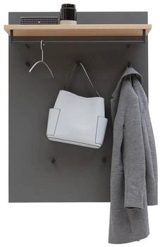 Dieter Knoll Garderobenpaneel Grau Eiche Balkeneiche furniert 80x109x27 cm
