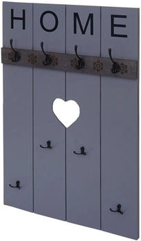 Mendler Wandgarderobe HWC-C89 Home Shabby-Look Vintage, 8 Haken 91x60 grau-blau