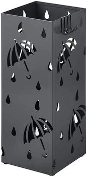 Woltu Regenschirmständer Eisen 20x20x49cm 4 Haken Anthrazit Rechteck (SST02an)
