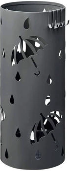 Woltu Regenschirmständer Eisen Ø20x49 cm 4 Haken Anthrazit Rund (SST01an)