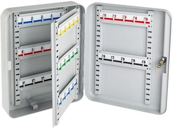 HMF 13040-07 Schlüsselkasten 40 Haken, 30x24x7,5 cm Lichtgrau