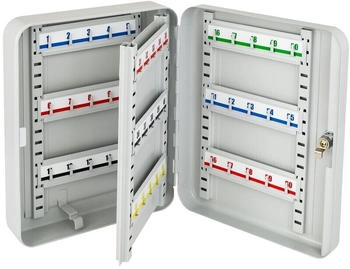 HMF 13060-07 Schlüsselkasten 60 Haken, 30x24x7,5 cm Lichtgrau