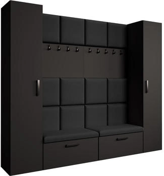 Beautysofa Garderoben-Set Schwarz Kunststoff 242x203x43 cm
