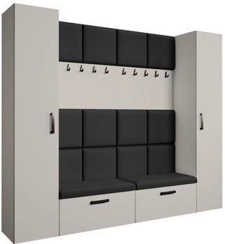 Beautysofa Garderoben-Set Kaschmir Schwarz Kunststoff 242x203x43 cm