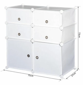 HomCom Schuhschrank wei&szlig;/grau