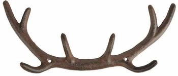 Esschert Wandgarderobe Geweih Garderobenhaken Hirsch Rustikal Gusseisen Antik-Stil Braun (DB76)