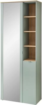 Premium Living Garderobenschrank BARI mit Spiegel, Schilfgrün/Eiche Artisan (30J1H901)