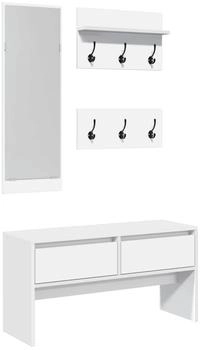 vidaXL 4-tlg. Flurm&ouml;bel-Set / Garderoben-Set Wei&szlig; Holzwerkstoff (847919)