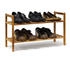 Relaxdays Schuhregal Walnuss stapelbar mit 2 Ablagen für 6 Paar Schuhe (10019276)