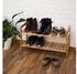 Relaxdays Schuhregal Walnuss stapelbar mit 2 Ablagen für 6 Paar Schuhe (10019276)