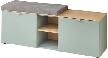 Stella Trading Bari Schuhbank mit Sitzkissen Schilfgrün/Eiche Artisan (30J1H961)