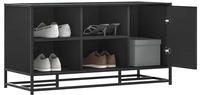 vidaXL Schuhbank Schwarz 100x40x53,5 cm Holzwerkstoff und Metall