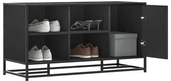 vidaXL Schuhbank Schwarz Holzwerkstoff und Metall (849214)