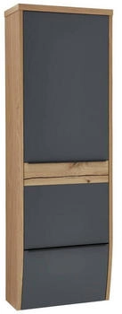 Dieter Knoll Garderobenschrank Grau Eiche furniert massiv 1 Fächer 64x187x31 cm