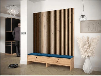 Mirjan24 Garderoben-Set Blau 4-Sitzer 170x206x44 cm