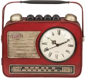 Out Of The Blue Schlüsselkasten Retro Radio Schlüsselhalter mit Analoguhr