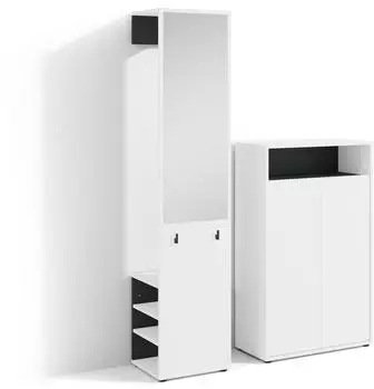 Mid.you Garderobe 2-teilig 110 x 186 x 35 cm (2047019101) schwarz wei&szlig;