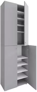 Mid.you Schuhschrank Lona Kunststoff 8 F&auml;cher 70 x 220 x 40 cm (657049403) grau
