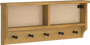 vidaXL Wandgarderobe SANDNES Massivholz Kiefer 87 x 12 x 35 cm (4010470)