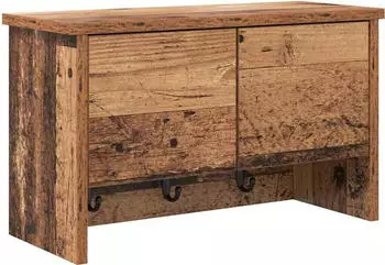 vidaXL Wandmontierter Kleiderständer mit Regal Altholz 50 x 20 x 30 cm (874337)