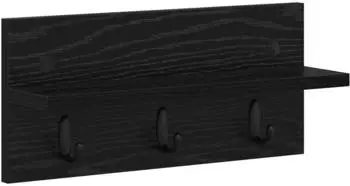 vidaXL Wandmontierter Kleiderständer mit Regal Eichen-Optik (874380) Schwarz