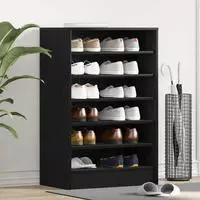 vidaXL Schuhschrank Schwarz Eichen-Optik 60 x 35 x 92 cm Holzwerkstoff
