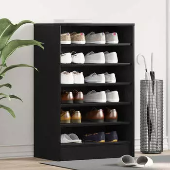 vidaXL Schuhschrank 60x35x92 cm Schwarz Eichen Optik (862684)
