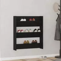 vidaXL Schuhschrank 80 x 18 x 90 cm Holzwerkstoff Schwarz Eichen-Optik