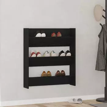 vidaXL Schuhschrank 80x18x90 cm Schwarz Eichen Optik (862623)