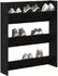 vidaXL Schuhschrank 80x18x90 cm Schwarz Eichen Optik (862623)