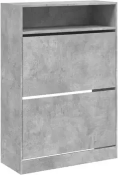 vidaXL Schuhschrank mit 2 Klappen 80x34x116 cm Betongrau (3214409)