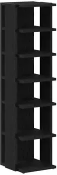 vidaXL Schuhschrank 25x27x102 cm Schwarz Eichen Optik (862066)