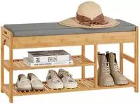 Fsr47-n Schuhbank Mit Sitzfl&auml;che Und Schubladen, Garderobenbank Schuhregal