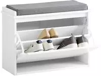 SCHUHSCHRANK Schmal, Schuhbank Wei&szlig;, 62x46x26 cm