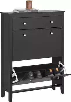 SoBuy Schuhschrank 80x108x25 cm Schwarz (FSR89-SCH)