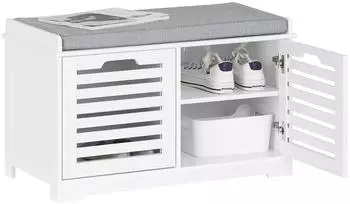 SoBuy Schuhbank 71x43x35 cm Weiß (FSR23-II-W)