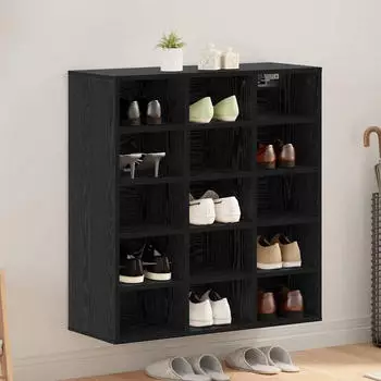 vidaXL Schuhschrank mit Regal 77,5x30x83,5 cm Schwarz Eichen Optik (875217)