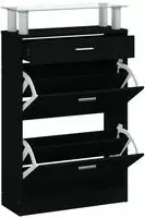 Schuhschrank Schwarz 63x24x104 Cm Holzwerkstoff - Vidaxl