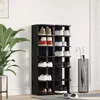 vidaXL Schuhschr&auml;nke 2 Stk. Schwarz Eichen-Optik 25x27x102 cm