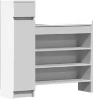 vidaXL Schuhschrank Wei&szlig; 100,5x28x100 cm Holzwerkstoff
